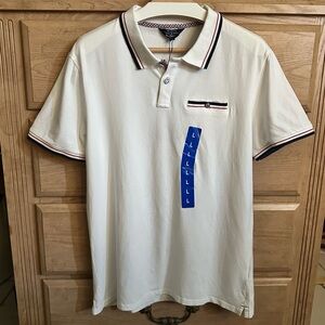 Ben Sherman NWT Original Ben Sherman Polo White Polo with Navy and Red Accents